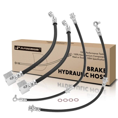 4 Pcs Front & Rear Brake Hydraulic Hose
