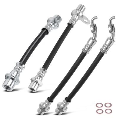 4 Pcs Rear Inner & Outer Brake Hydraulic Hose