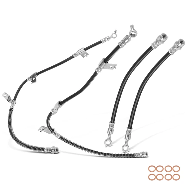 4 Pcs Front & Rear Brake Hydraulic Hose for 2006-2010 Hyundai Sonata