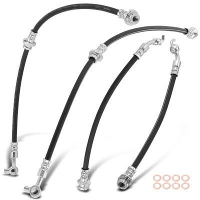4 Pcs Front & Rear Brake Hydraulic Hose