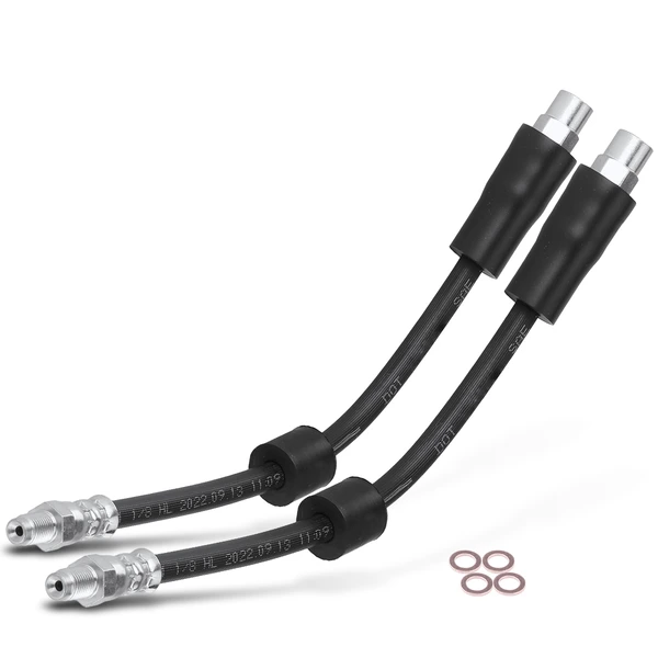 2 Pcs Rear Outer Brake Hydraulic Hose for 2001-2003 BMW 525i