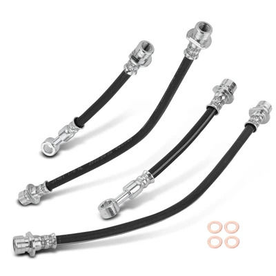 4 Pcs Rear Inner & Outer Brake Hydraulic Hose