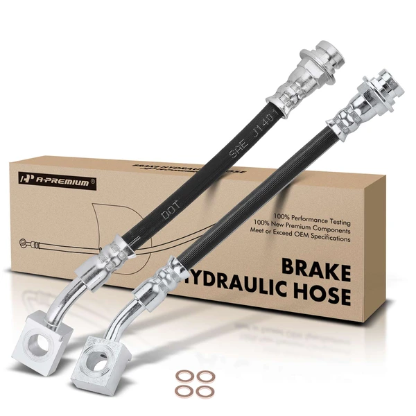 2 Pcs Rear Outer Brake Hydraulic Hose for Chevy Cobalt Pontiac Saturn