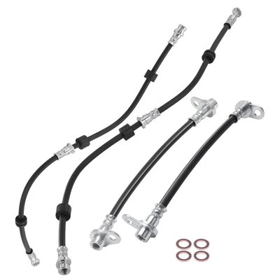 4 Pcs Front & Rear Brake Hydraulic Hose