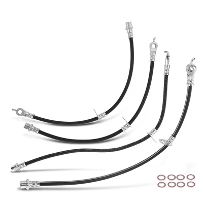 4 Pcs Front & Rear Brake Hydraulic Hose