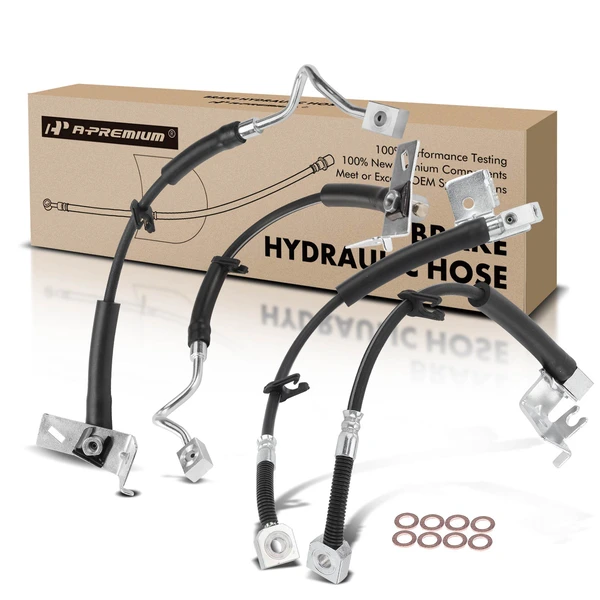 4 Pcs Front & Rear Brake Hydraulic Hose for 2006-2010 Mercury Mountaineer