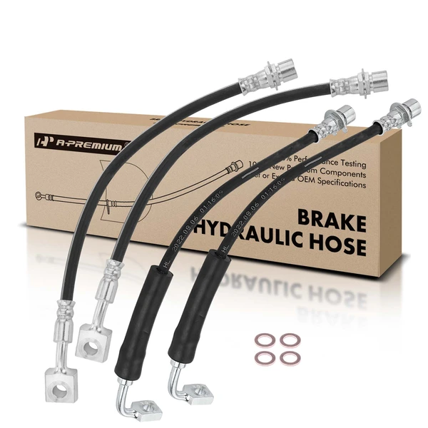 4 Pcs Front & Rear Brake Hydraulic Hose for 2007-2010 Saturn Sky
