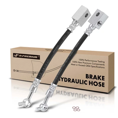 2 Pcs Front Outer Brake Hydraulic Hose