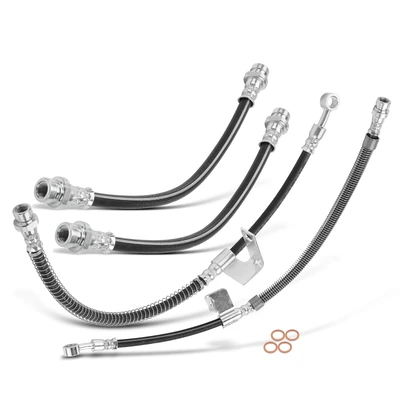 4 Pcs Front & Rear Brake Hydraulic Hose