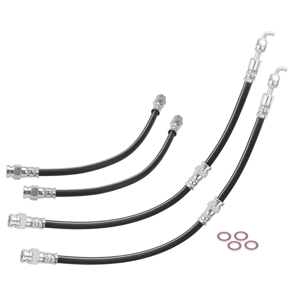 4 Pcs Front & Rear Brake Hydraulic Hose for Mazda 626 1993-2002 MX6 Protege