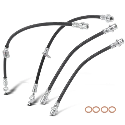 4 Pcs Front & Rear Brake Hydraulic Hose