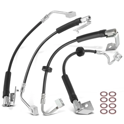 4 Pcs Front & Rear Brake Hydraulic Hose
