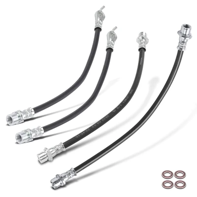 4 Pcs Rear Inner & Outer Brake Hydraulic Hose