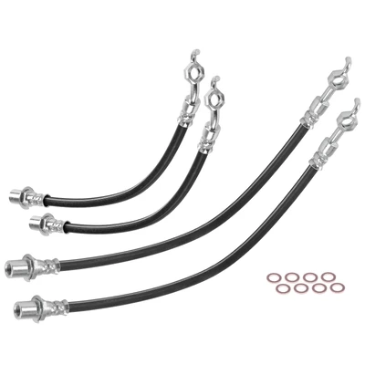 4 Pcs Front & Rear Brake Hydraulic Hose