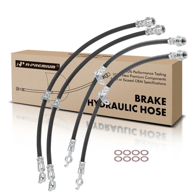 4 Pcs Front & Rear Brake Hydraulic Hose