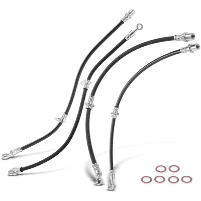 4 Pcs Front & Rear Brake Hydraulic Hose