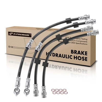 4 Pcs Front & Rear Brake Hydraulic Hose