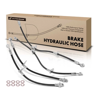 4 Pcs Front & Rear Brake Hydraulic Hose
