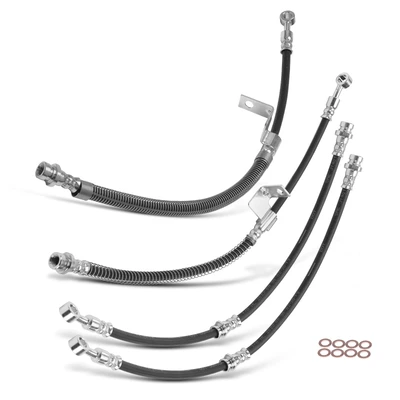 4 Pcs Front & Rear Brake Hydraulic Hose