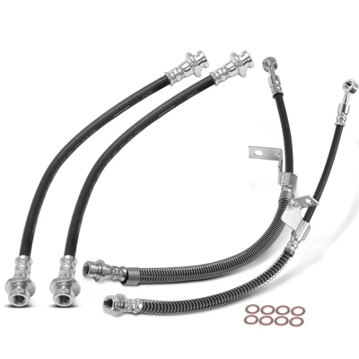 4 Pcs Front & Rear Brake Hydraulic Hose