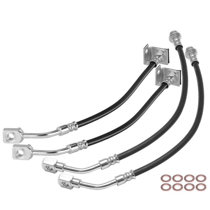 4 Pcs Front & Rear Brake Hydraulic Hose for 1997-2004 Chevrolet Corvette