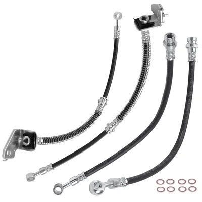 4 Pcs Front & Rear Brake Hydraulic Hose