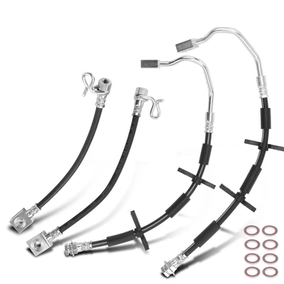 4 Pcs Front & Rear Brake Hydraulic Hose