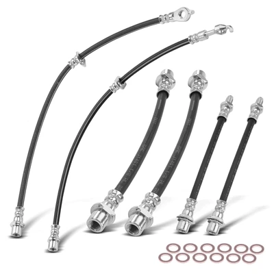 6 Pcs Front & Rear Brake Hydraulic Hose