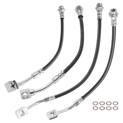 4 Pcs Front & Rear Brake Hydraulic Hose