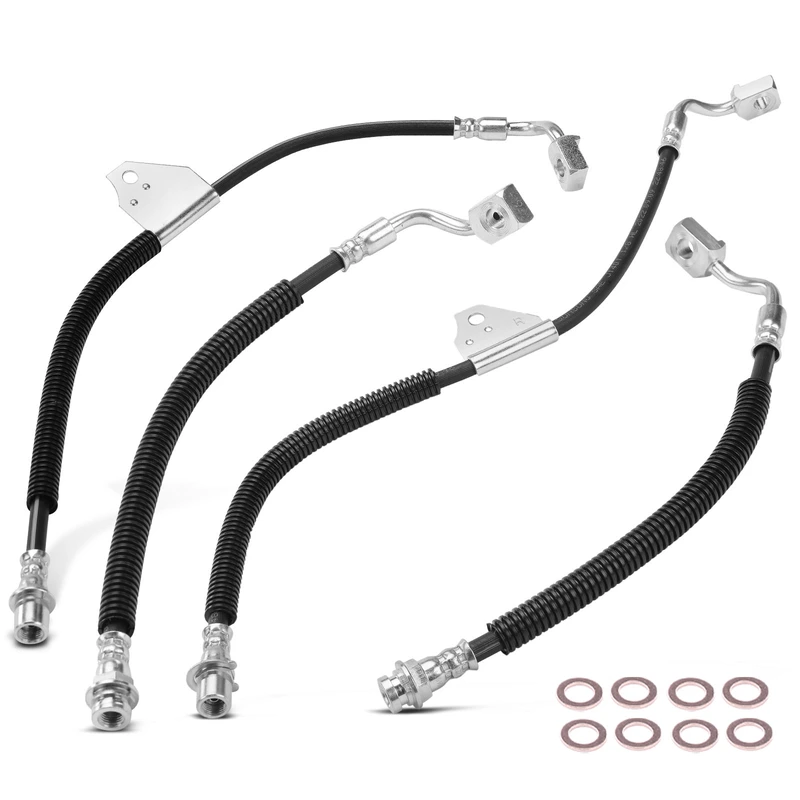 4 Pcs Front & Rear Brake Hydraulic Hose for Chevrolet Astro GMC Safari 2003-2005