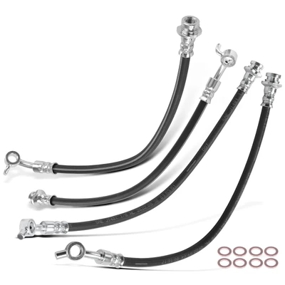 4 Pcs Front & Rear Brake Hydraulic Hose