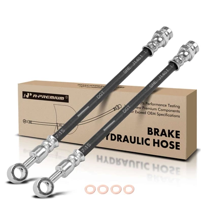 2 Pcs Rear Outer Brake Hydraulic Hose