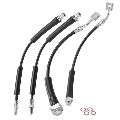 4 Pcs Front & Rear Brake Hydraulic Hose