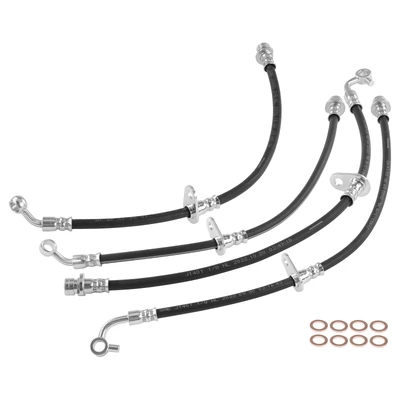 4 Pcs Front & Rear Brake Hydraulic Hose