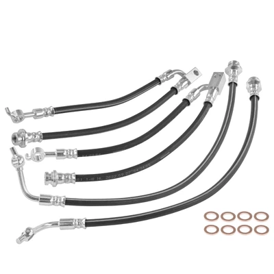 4 Pcs Front & Rear Brake Hydraulic Hose