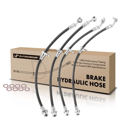 4 Pcs Front & Rear Brake Hydraulic Hose