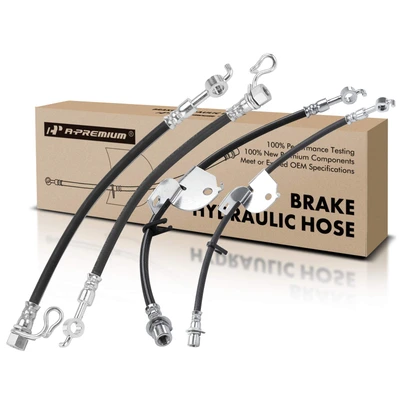 4 Pcs Front & Rear Outer Brake Hydraulic Hose