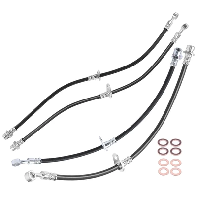 4 Pcs Front & Rear Brake Hydraulic Hose