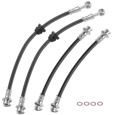 4 Pcs Front & Rear Brake Hydraulic Hose