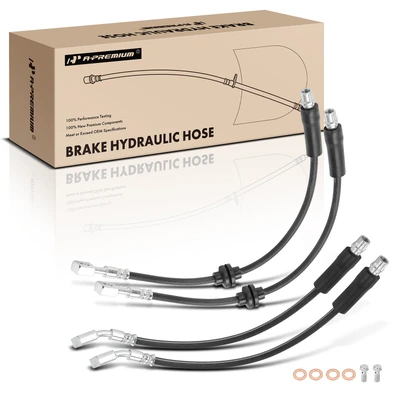 4 Pcs Front & Rear Brake Hydraulic Hose