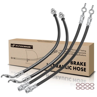 4 Pcs Front & Rear Brake Hydraulic Hose