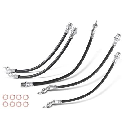 4 Pcs Front & Rear Brake Hydraulic Hose