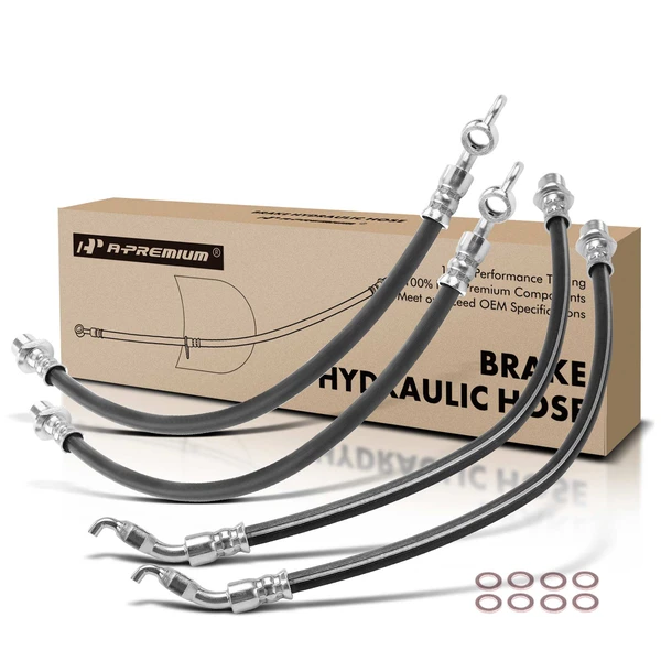 4 Pcs Front & Rear Brake Hydraulic Hose for Lexus GS200t GS350 GS450h RC200t RC350