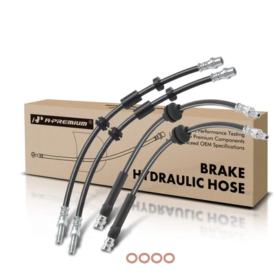 4 Pcs Front & Rear Brake Hydraulic Hose