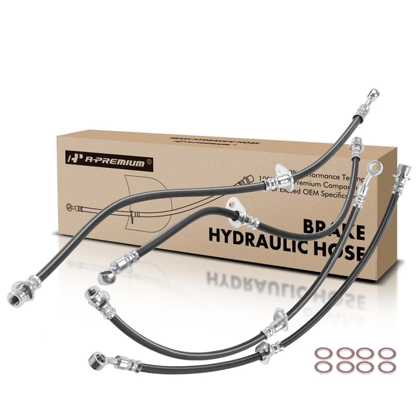 4 Pcs Front & Rear Brake Hydraulic Hose for 2017-2021 Honda Ridgeline