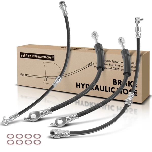 4 Pcs Front & Rear Brake Hydraulic Hose for Mazda 3 2014-2016 Japan Built