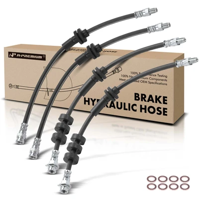 4 Pcs Front & Rear Brake Hydraulic Hose