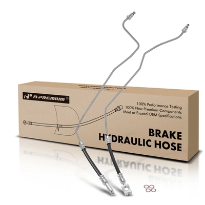 2 Pcs Rear Outer Brake Hydraulic Hose