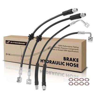 4 Pcs Front & Rear Brake Hydraulic Hose