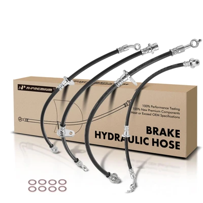 4 Pcs Front & Rear Brake Hydraulic Hose